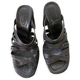 Free Lance Black Leather Mules Black