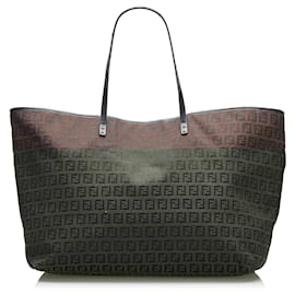Fendi-Fendi Brown Zucchino Tote-Brown,Dark brown