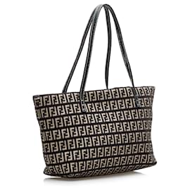 Fendi-Fendi Black Zucchino Mini Tote-Brown,Black,Beige,Other