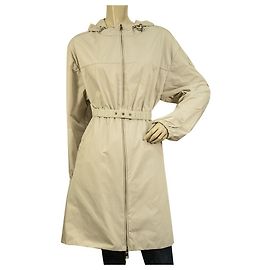 MONCLER Belted Alfirk Giubbotto Parka Long Raincoat hooded jacket zip 3 Beige