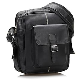 Burberry-Burberry Leather Crossbody Bag-Black