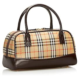 Burberry-Burberry House Check Canvas Handbag-Beige