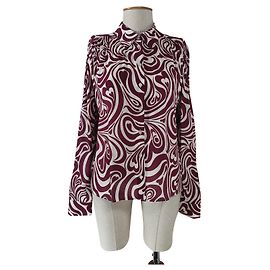 Claudie Pierlot Top Chemisier Violet Blanc Multicolore