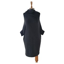 Robe Parosh grise en coton et polyamide Gris