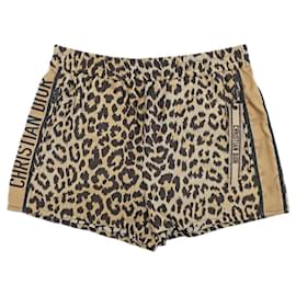 * [CHRISTIAN DIOR] Short léopard Dior imprimé léopard Marron Noir