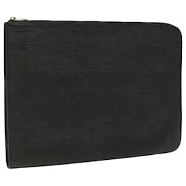 Louis Vuitton-LOUIS VUITTON Epi Poche Document Briefcase Black M54492 LV Auth ep564-Black
