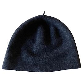 Agnès b. Agnès B anthracite gray boiled wool beanie T. U Dark grey