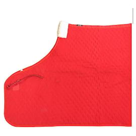 Hermès-Hermès NEUF HERMES PRESENTATION BLANKET QUILTED HORSE IN RED COTTON NEW-Red