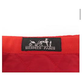 Hermès-Hermès NEUF TAPIS DE SELLE HERMES MATELASSE COB EN COTON ROUGE NEW RED SADDLE PAD-Rouge