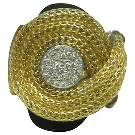 Autre Marque Franco Pianegonda Gold and Silver Diamond Ring Gold hardware