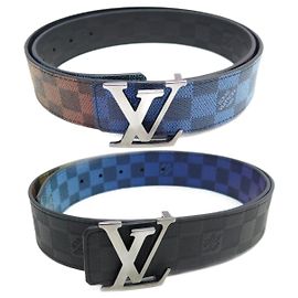 NEUF CEINTURE LOUIS VUITTON DAMIER RAINBOW T95 BOUCLE LV REVERSIBLE BELT Multicolore