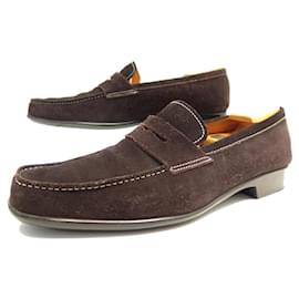 JM Weston-JM WESTON SHOES 625 Church´s Loafers 9D 43 SUEDE BROWN SHOES SHOES-Brown
