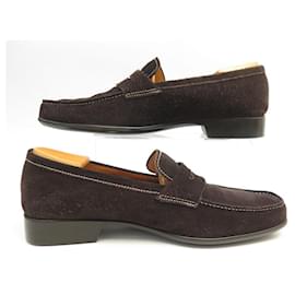 JM Weston-JM WESTON SHOES 625 Church´s Loafers 9D 43 SUEDE BROWN SHOES SHOES-Brown