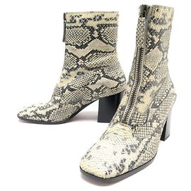 Chloé NUEVOS ZAPATOS BOTAS DE PITÓN CHLOE 011855 37.5 BOTA PIEL PITÓN BEIGE Otro