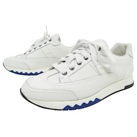 Hermès-NEW HERMES TRAIL SHOES 41 WHITE LEATHER SNEAKERS + SNEAKERS SHOES BOX-White
