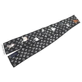 NOVO LENÇO DE FAIXA LOUIS VUITTON X GRACE CODDINGTON CATOGRAM LENÇO DE SEDA Preto
