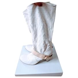 Vic Matié botas vaqueras blancas Blanco Beige Blanco roto