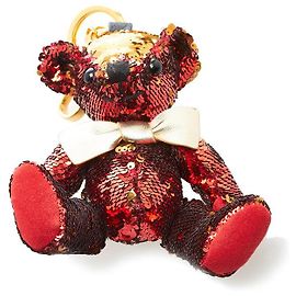 Ciondolo a forma di orsetto Thomas con paillettes Burberry Rosso