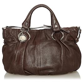 Céline-Céline leather handbag-Brown