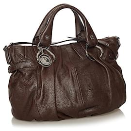 Céline-Céline leather handbag-Brown