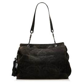 Chanel-Chanel Suede Tripled CC Tote-Black