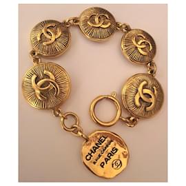Chanel-pulsera chanel vintage-Dorado