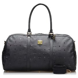 MCM Visetos Canvas Weekender Bag Black