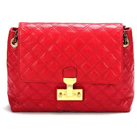 Marc Jacobs-Leather Quilted Shoulder Bag 101-Red