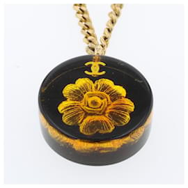 Chanel-Camellia GP Pendant Necklace-Golden