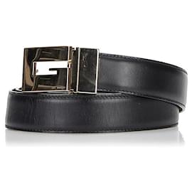 Gucci-Cinturón con hebilla de G cuadrada reversible 036 1192-Negro