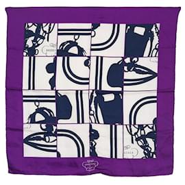 Hermès-Carré En Desordre Silk Scarf-Purple