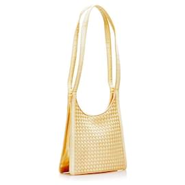 Bottega Veneta-Intrecciato Leather Shoulder Bag-Golden