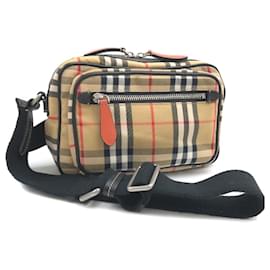 Burberry-Nova Check Canvas Shoulder Bag-Beige