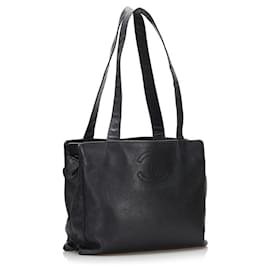 Chanel-CC Leather Tote Bag-Black
