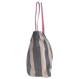Fendi-Fendi Brown Pequin Canvas Roll Tote-Brown