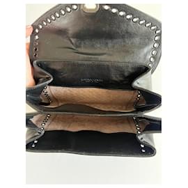 Bottega Veneta-Large black leather pouch-Black