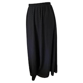 Bel Air Black Herringbone Pattern Long Skirt Black