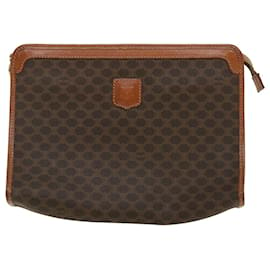 Céline-CELINE Macadam Canvas Clutch Bag PVC Leather 3Set Black Brown Auth ar8583-Brown,Black