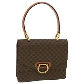 Céline CELINE Macadam Canvas Sac à Main Cuir PVC Marron Auth am3590 Marron
