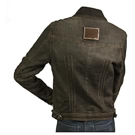 Blumarine-Blumarine Jeans Giacca di jeans nera con schienale imbottito Logo taglia 44-Nero