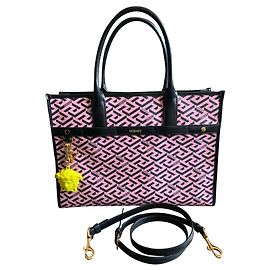 Bolsa tote Versace LaGreca em tecido multicolorido Multicor