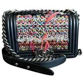 Bolsa Chanel Boy de tweed multicolor Multicor