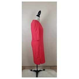Diane Von Furstenberg-DvF Takara dress with zip details in coral-Coral