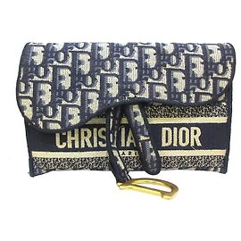 Dior Blue Oblique Saddle Slim Gürteltasche Blau Dunkelblau