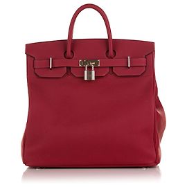 Hermès Hermes Red Clemence HAC Birkin 40 Red