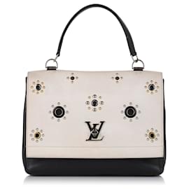 Louis Vuitton-Louis Vuitton White Spring 2017 LockMe II Mechanical Flowers Satchel-Black,White