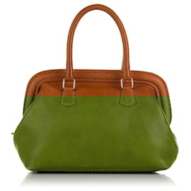 Fendi-Fendi Brown Selleria Adele Frame Handbag-Brown,Light brown