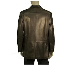 Ralph Lauren-Ralph Lauren Brown Lambskin Leather Button Front Men's Blazer Jacket size 42 R-Brown