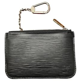 Louis Vuitton-Porte-clés en cuir noir LV Epi-Noir
