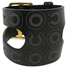 Chanel-CHANEL Bracelet Leather Black CC Auth ar8579-Black